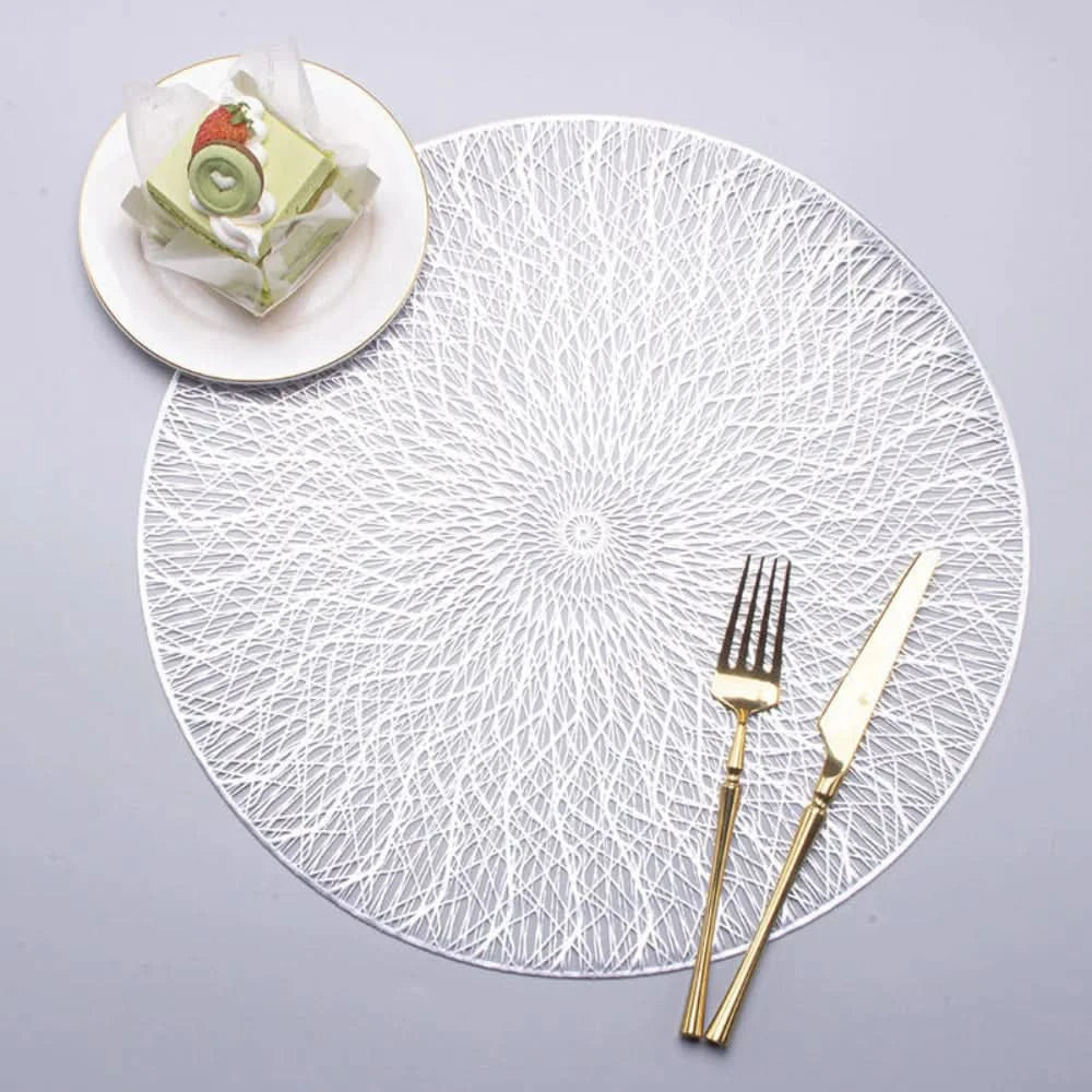 4 Pieces Set American Mesh in Impermeavel Fabric Polyester Non-slip Dining Kitchen Table