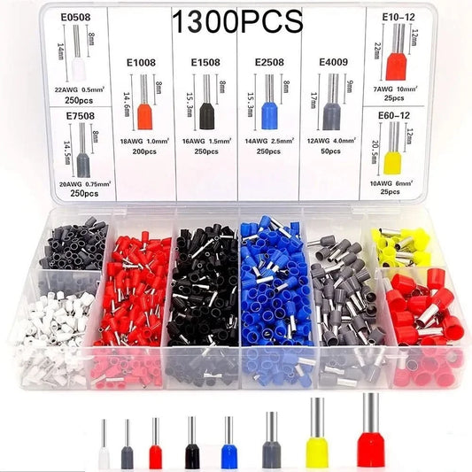 Crimpzangen-Set + 1300 Aderendhülsen + Abisolierzange bis 10mm²