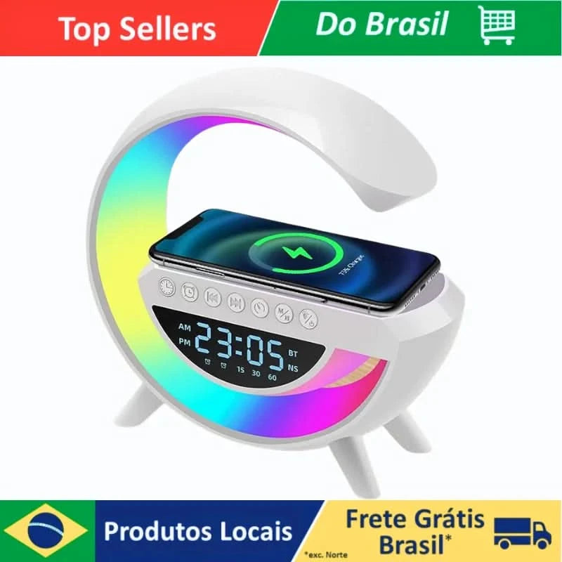 G-speaker Smart Station - Luminária Bluetooth Inteligente Estilo Quente RGB Luz Carregador Sem Fio Alarme Relógio Lâmpada De Mes