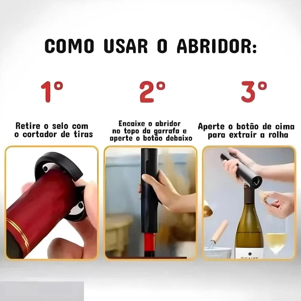 Automatic Electric Battery Powering Wine Bottle Corkscrew Opener