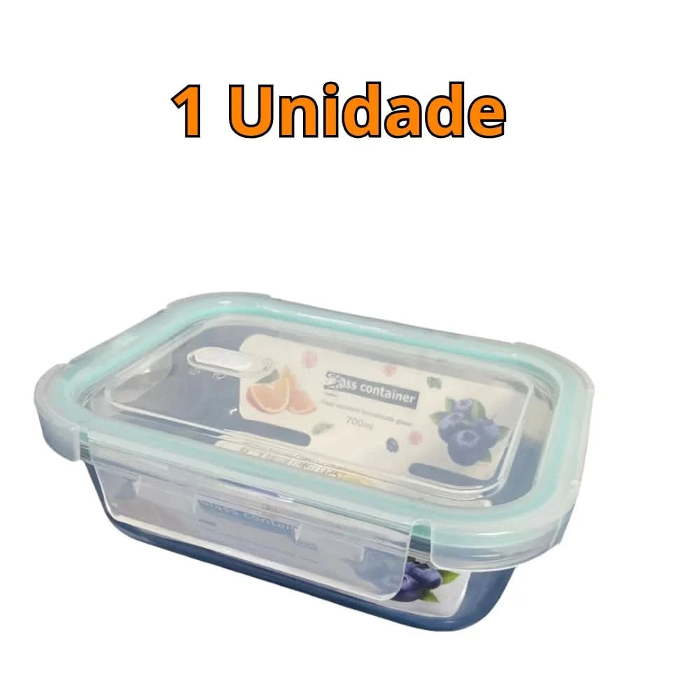 Kit up to 3 Heat Resistant Glass Lunch Pot 400 ml Hermetic Sealer Pot Fit