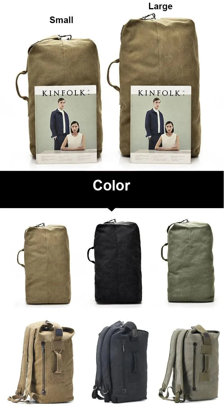 Outdoor Travel Bag Backpack Fashion Large Capacity Rucksack Man Light weight Male Luggage Canvas Bucket Shoulder Bags for Men