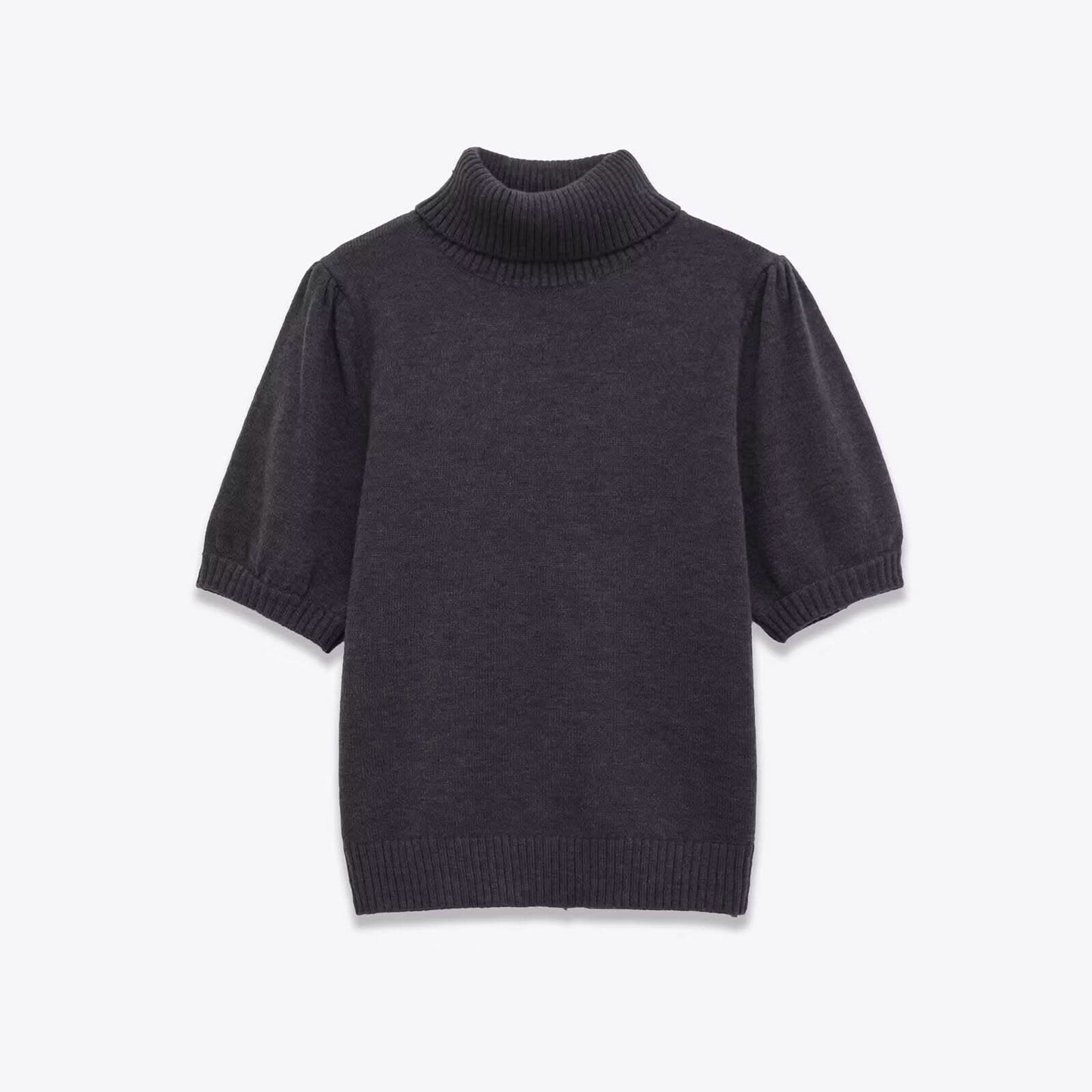 Bubble short sleeved knitted sweater for women