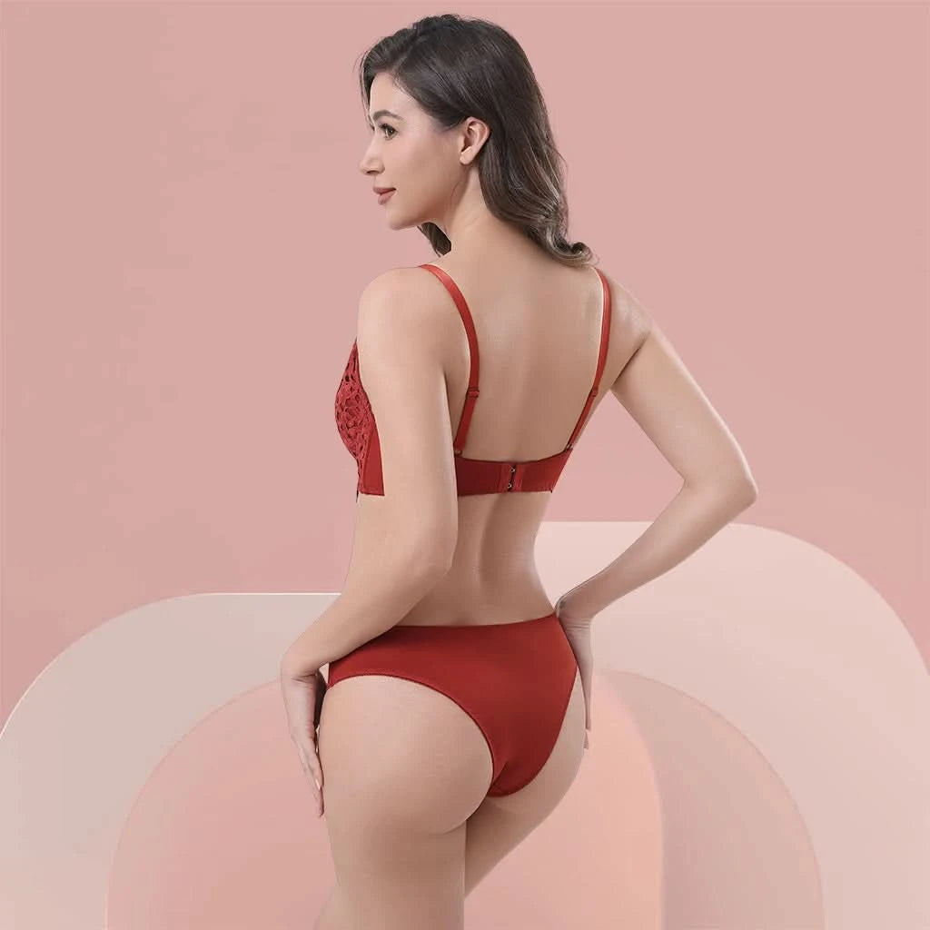 Z&D Lingerie Conjunto Com Renda Com Bojo e Aro 6681