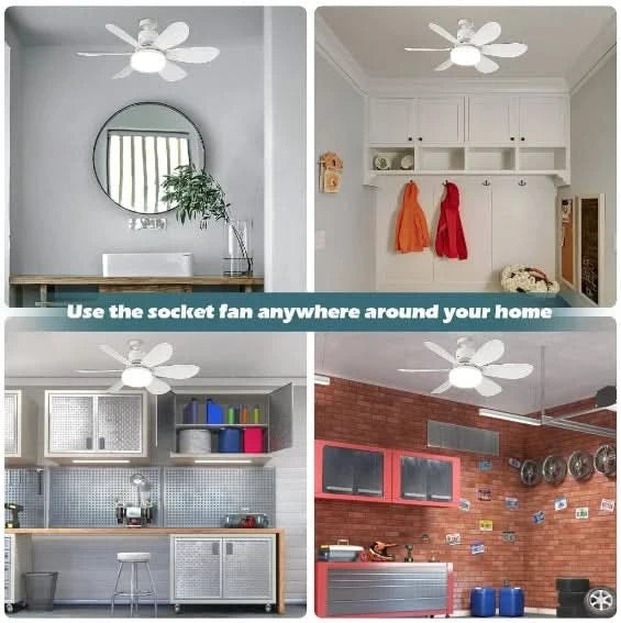 6 Paddle Ceiling Fan Wind Light Silent Remote Control Lcg Led 60W-Neverdie Store