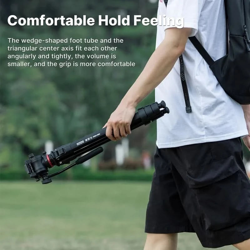 Ulanzi MT-56 OMBRA VIDEO Travel Tripod With Fluid Drag Pan Ball Head Metal Outdoor Smartphone DSLR Camera Tripod Monopod