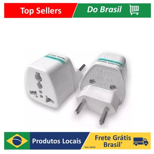 Tomada Universal Padrão Europeu Uk Para Brasil Adaptador