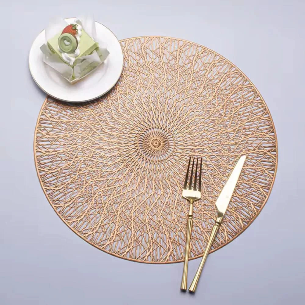 4 Pieces Set American Mesh in Impermeavel Fabric Polyester Non-slip Dining Kitchen Table
