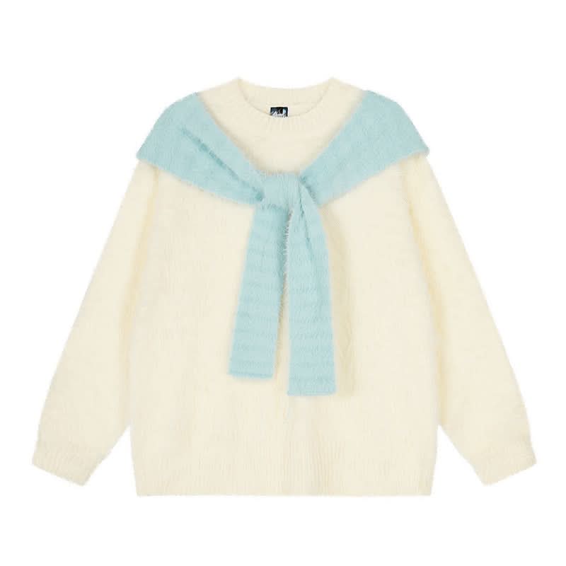 Cashmere Knit Sweater Loose Oversized Hooded Chic Korean-Style Knit Top