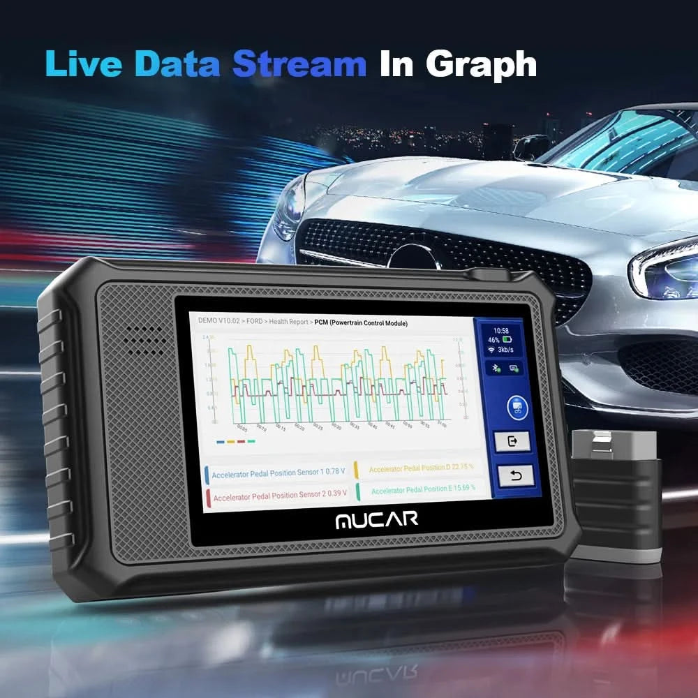 MUCAR VO6 OBD2 car Diagnostic tool full system auto scanner code reader ABS Engine 28 resets oil scan tools lifetime free update