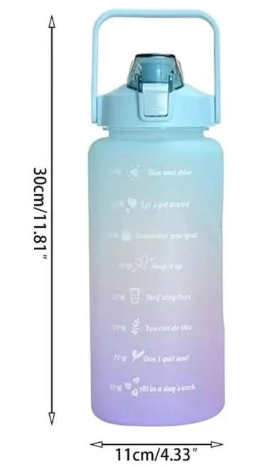 2L Water Squeeze Bottle With 2D And 3D Adhesive Straw With Handle Works As Mobile Phone Holder-Neverdie Store
