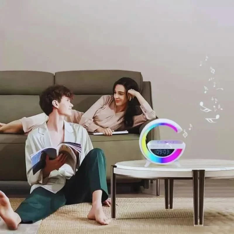 G-speaker Smart Station - Luminária Bluetooth Inteligente Estilo Quente RGB Luz Carregador Sem Fio Alarme Relógio Lâmpada De Mes