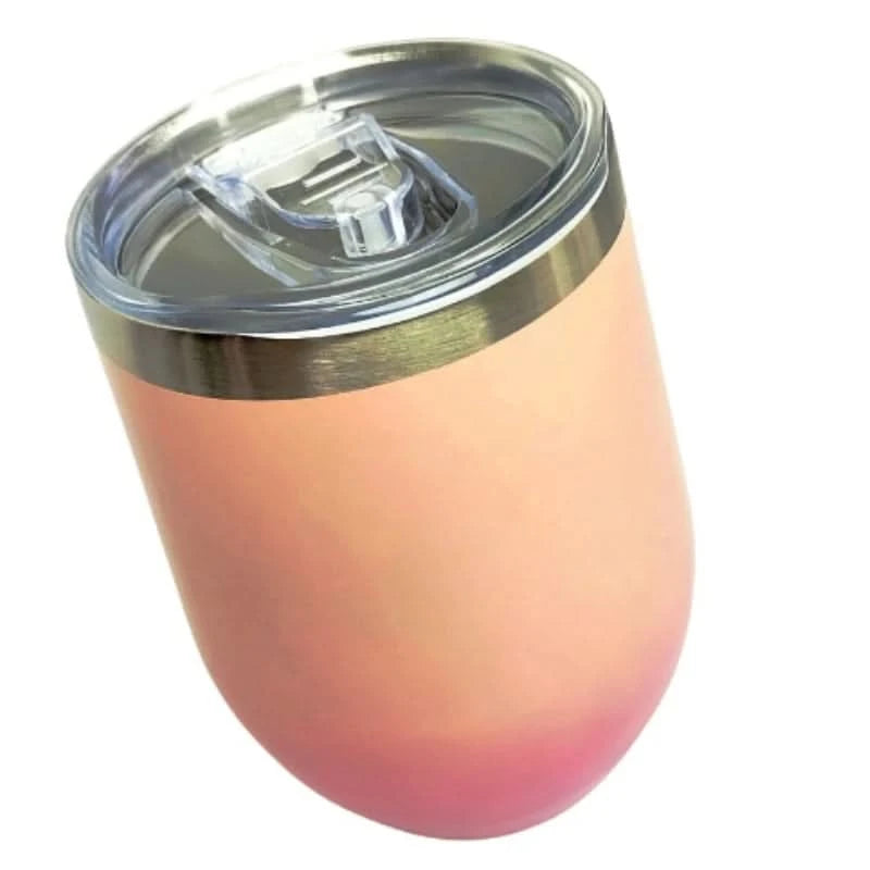 Copo Cuia Térmica 350ml Em Inox Com Tampa Acrílica, Duas Cores