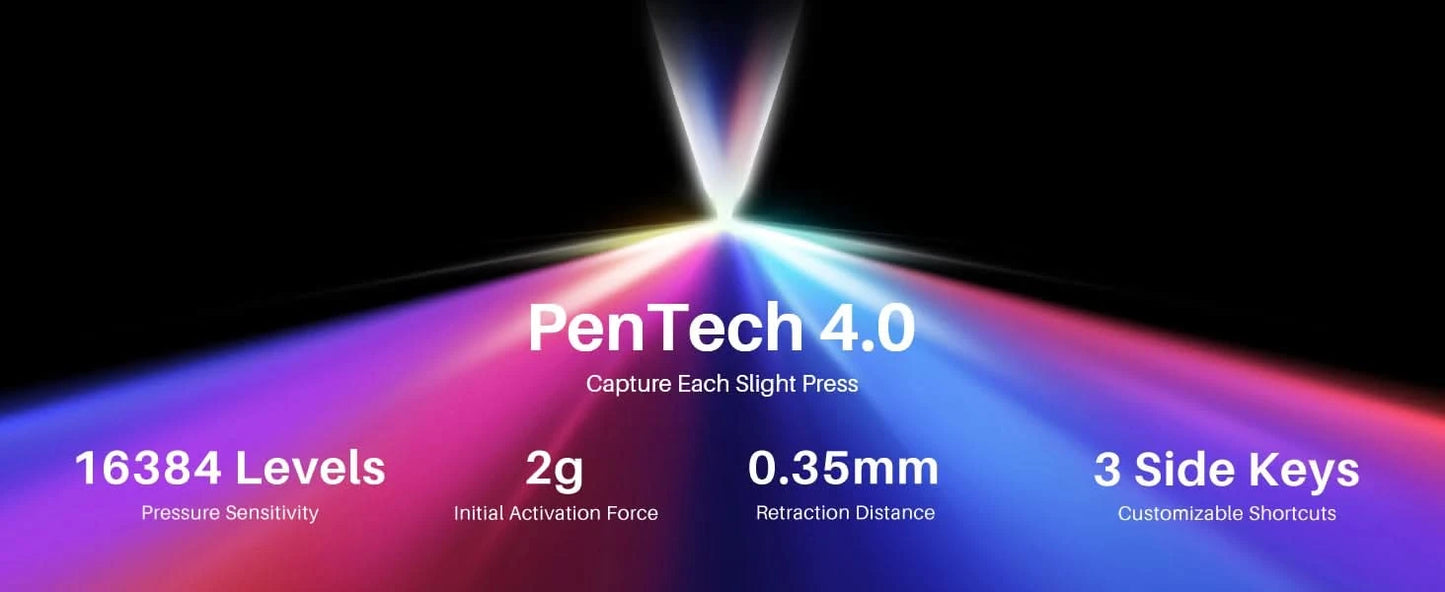 Huion Kamvas 13 Gen 3 Drawing Display 13.3" Art Tablet+Anti-sparkle Canvas Glass, 99% sRGB, PenTech 4.0 16384 Pen Pressure