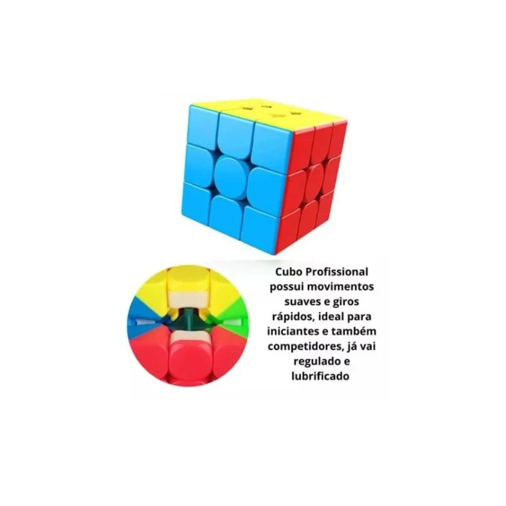 Cubo Anti stress Mágico Divertido 3x3x3 Interativo Profissional Speed Gold Edition Velocidade