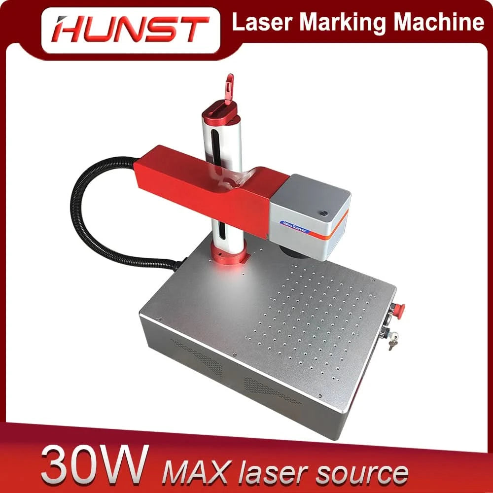 Hunst Small Laser Marking Machine MAX 30W Portable Foldable Mini Fiber Engraving Machine for DIY Marking Gifts Metal Engraving