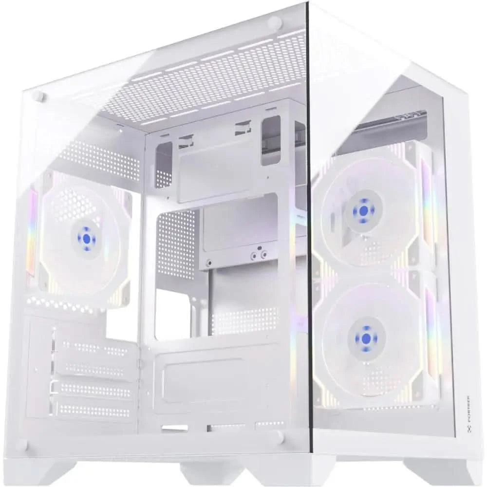 Cabinet Gamer Fortrek Clarity, Mid Tower, Tempered Glass, MATX, White, Without Source, No Fans