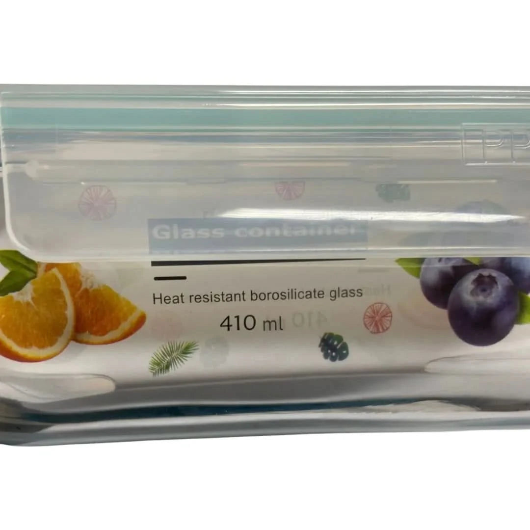 Kit up to 3 Heat Resistant Glass Lunch Pot 400 ml Hermetic Sealer Pot Fit