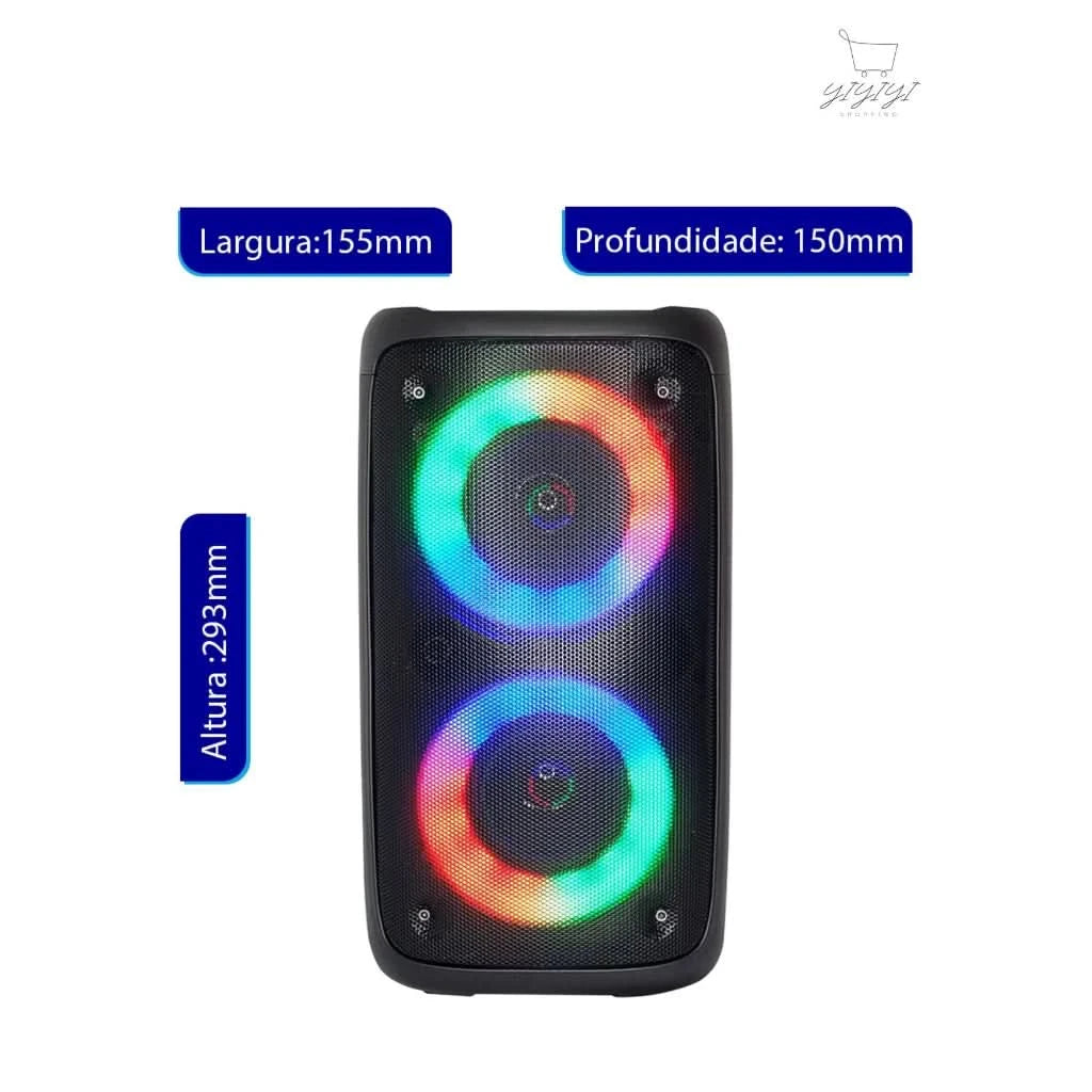 Caixa de som Bluetooth Portátil Led Rgb TWS Estéreo Multimídia