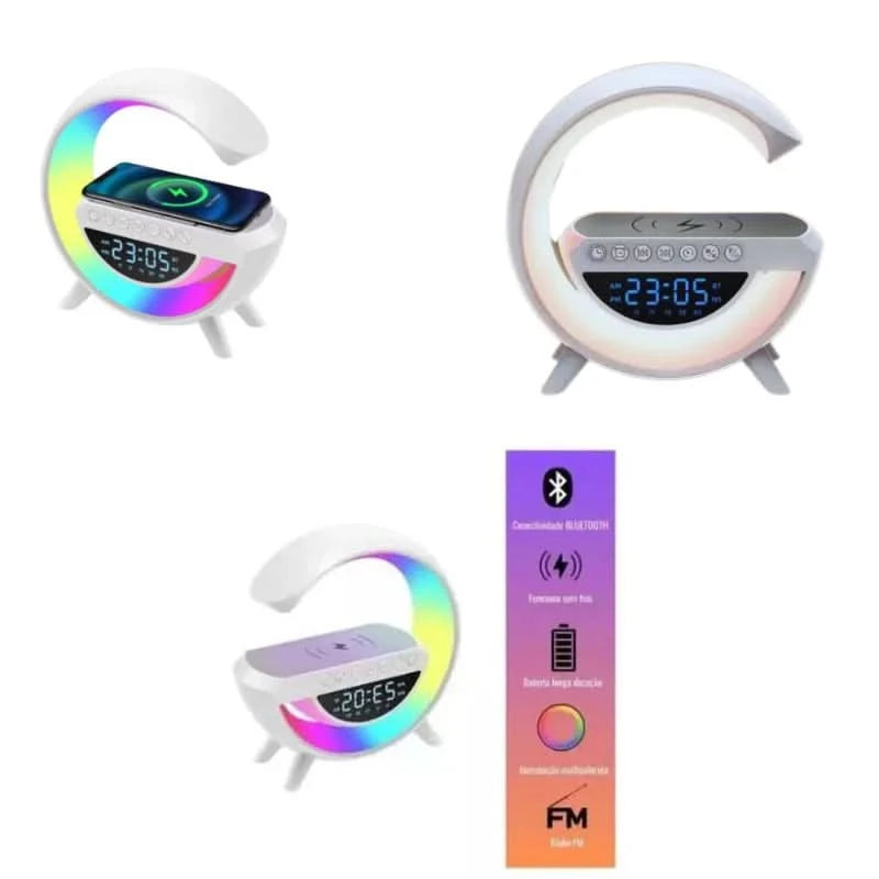 G-speaker Smart Station - Luminária Bluetooth Inteligente Estilo Quente RGB Luz Carregador Sem Fio Alarme Relógio Lâmpada De Mes