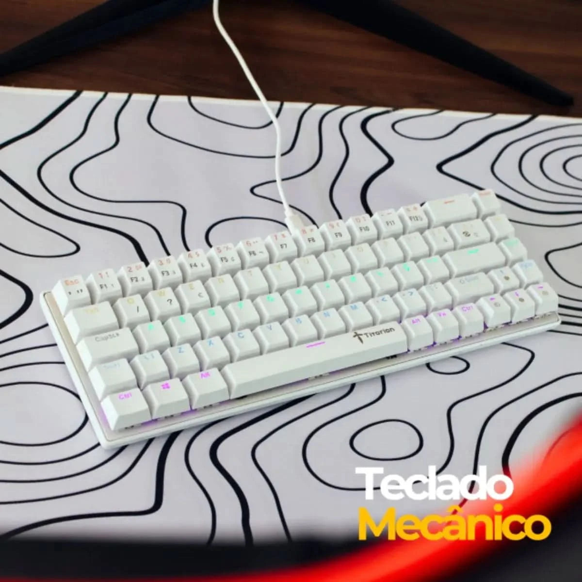 Teclado Mecânico Gamer 60% Computador Rgb Hot Swap Usb Pc