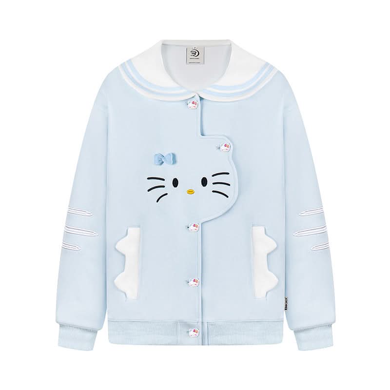 Cat Navy Collar Jacket for Women Spring Casual Soft Girl Stylish Hoodie Coat