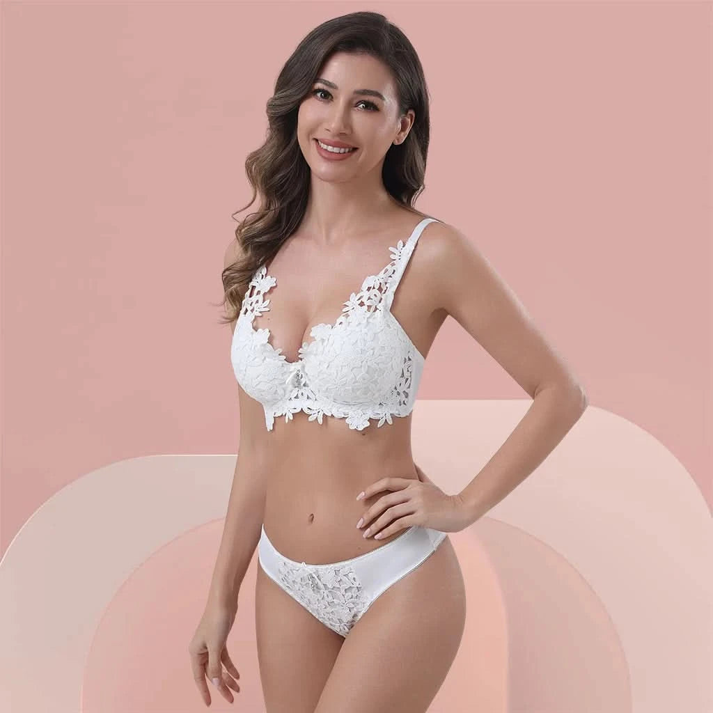 Z&D Lingerie Conjunto Com Renda Com Bojo e Aro 6681