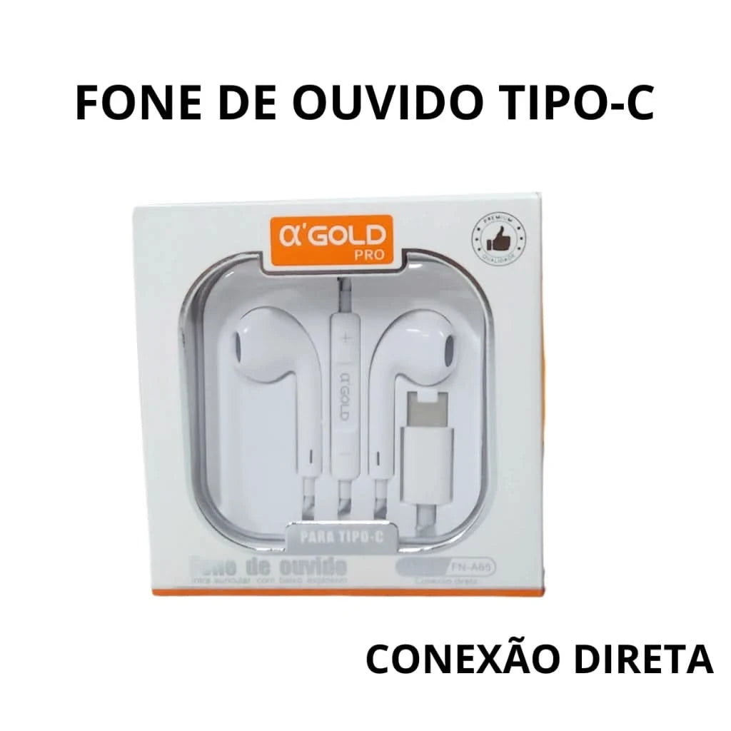 Fone de Ouvido Tipo-C Compatível Com Iphone 15, 15 Plus, 15 Pro, 15 pro max