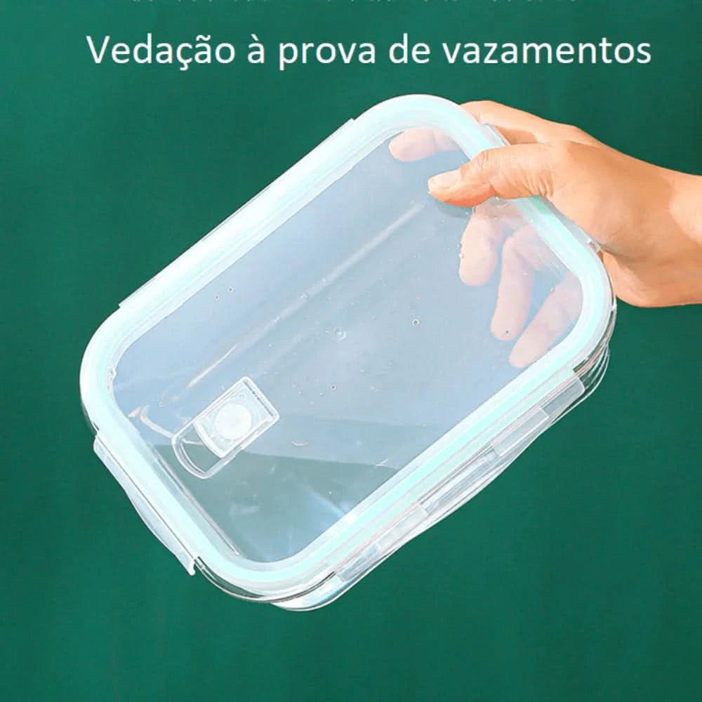 Heat Resistant Glass Lunch Box 1400 ml Rectangular Sealant Sealant Pot Fit