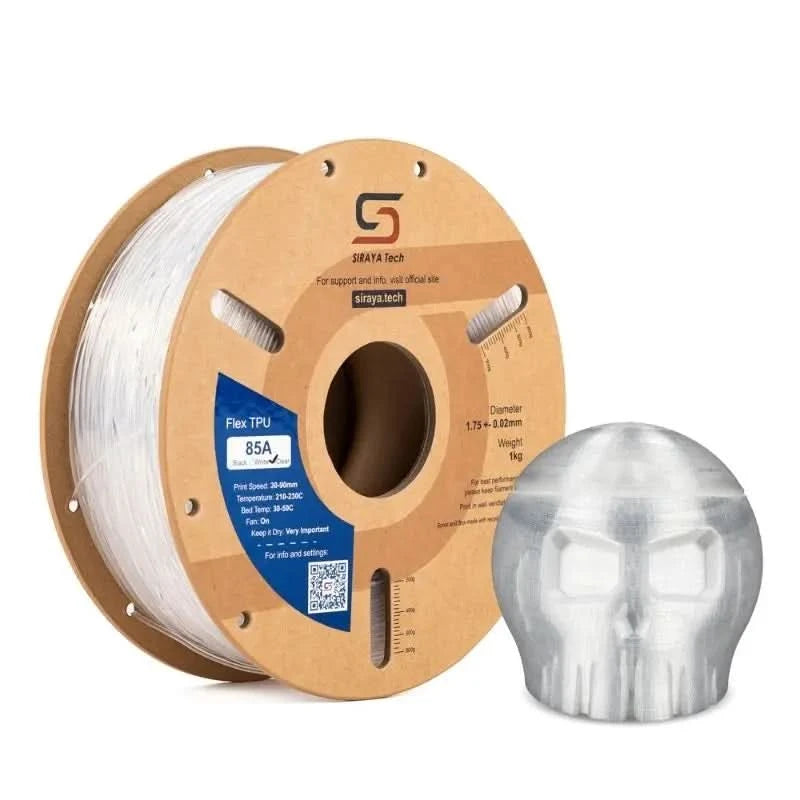 Siraya Tech Flex TPU Filament: 85A Shore, ISO 10993 Certified, High Flexibility&Toughness, Moisture-Resistant, Easy to Print 1KG