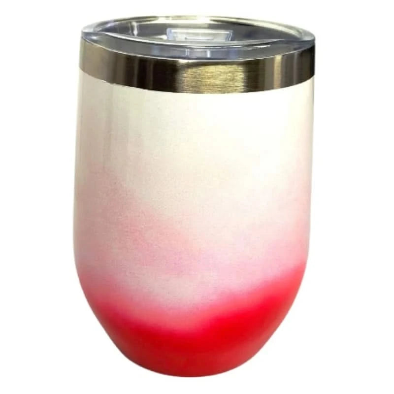 Copo Cuia Térmica 350ml Em Inox Com Tampa Acrílica, Duas Cores
