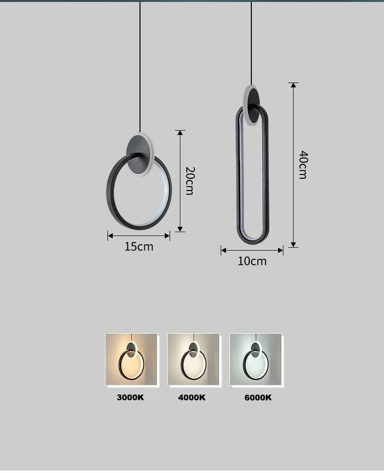 Room Decor Ring  Lustres Lamparas Colgantes Para Techo Chandeliers Luminaria Suspension Pendant Lights Lamps Luminaire Suspendu