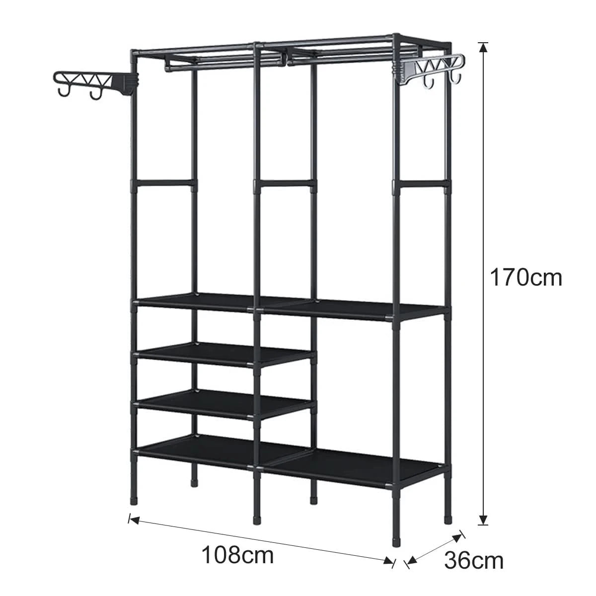 Rack Shoe Rack Arara Portable Wardrobe Multifunctional Shoe Multipurpose Large Dismountable Shoe Organizer (Black)