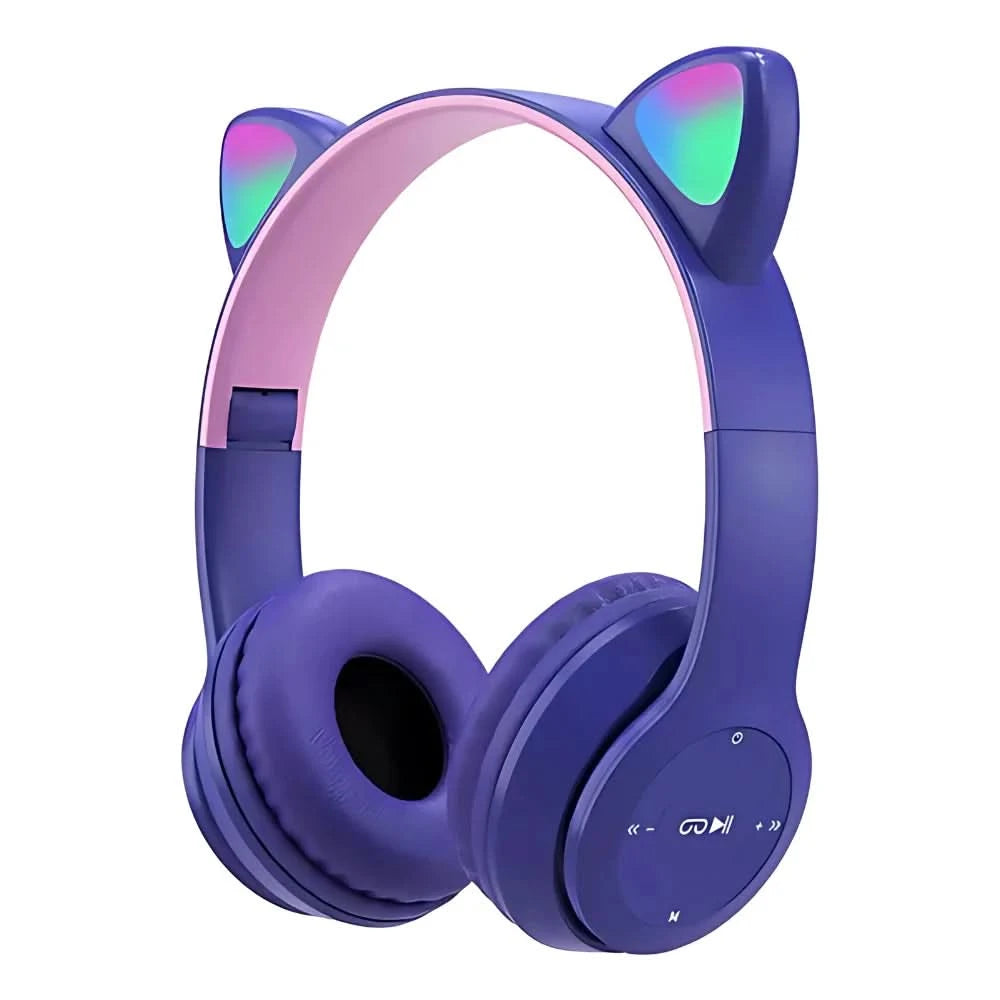 Bluetooth Kitten Ear Headset Led Boy Girl Varied Colors
