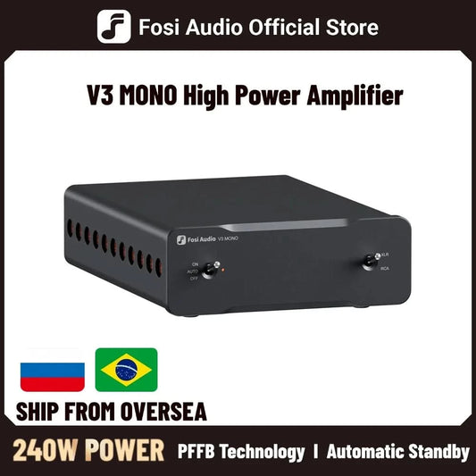 Fosi Audio V3 Mono Endstufe TPA3255 240W Subwoofer-Verstärker PFFB Class D Mini HIFI Amp für Zuhause