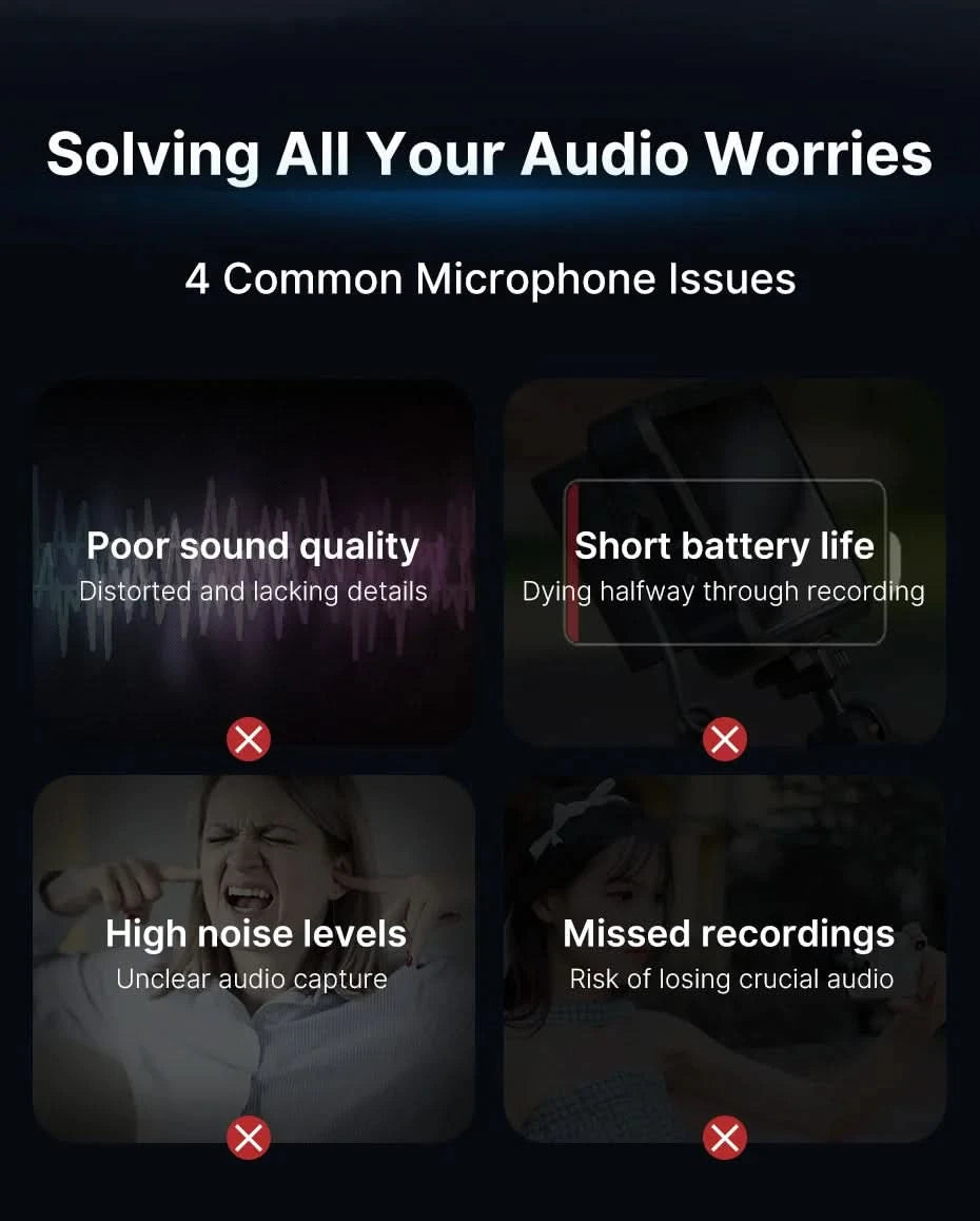 Ulanzi AM18 U-Mic 2.4G Stereo Wireless Microphone 100m Pickup 20+H Dual-Channel Recording for DSLR IOS Android PC Live Interview
