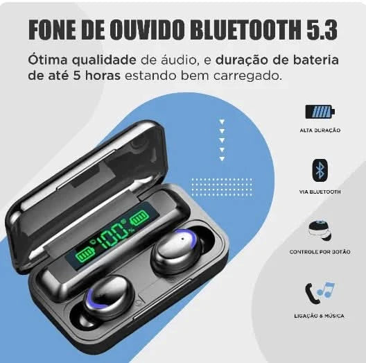 Bluetooth Headset Tws M10 F9 C/ Power Bank Digital Screen-Neverdie Store