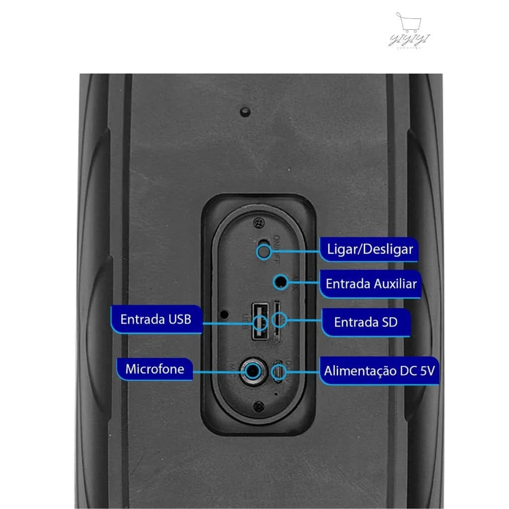 Caixa de som Bluetooth Portátil Led Rgb TWS Estéreo Multimídia