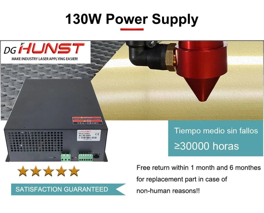 Hunst 130w CO2 Laser Power Supply MYJG-150W Suitable For 130~150w CO2 Engrag And Cutting Machine Glass Tube