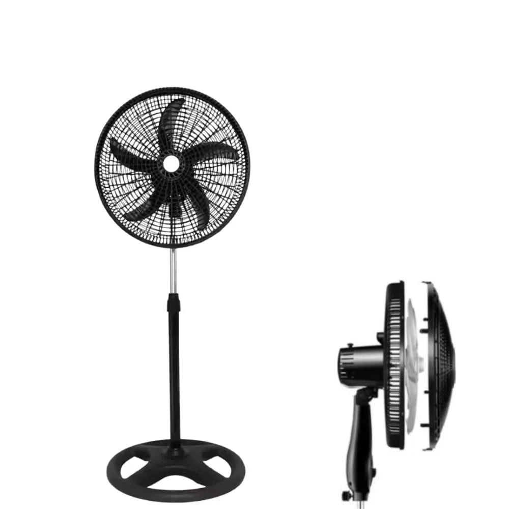 Ventilador de Coluna Pedestal Silencioso 40cm com 6 Hélices - Cores Preto e Branco - 127V/220V
