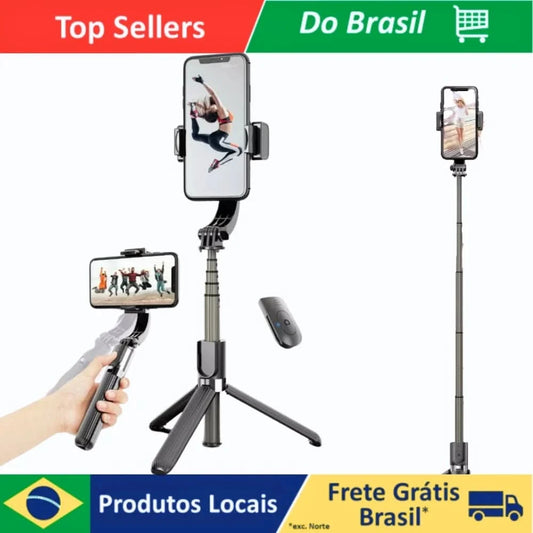 Gimbal-Stabilisator, Selfie-Stick aus Edelstahl mit Bluetooth für Mobiltelefone
