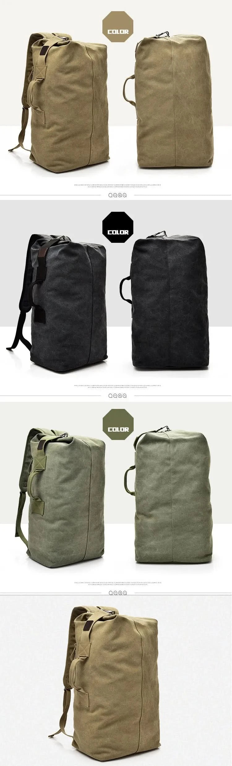 Outdoor Travel Bag Backpack Fashion Large Capacity Rucksack Man Light weight Male Luggage Canvas Bucket Shoulder Bags for Men