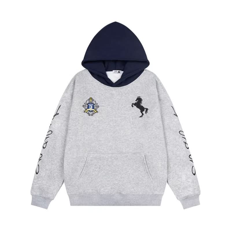 Letter Embroidery Hoodie Loose Pullover Fleece Hoodie