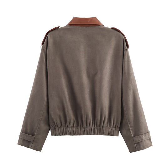 Minimale Kontraste Wildlederjacke