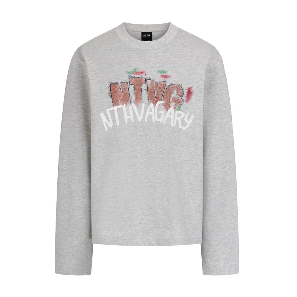 Hand drawn graffiti letter printed long sleeved shirt