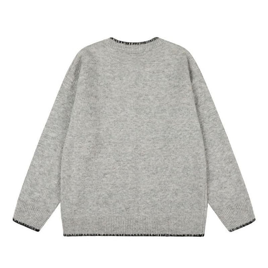 Hand-Stitched Knit Cardigan Loose Casual Versatile Sweater Coat