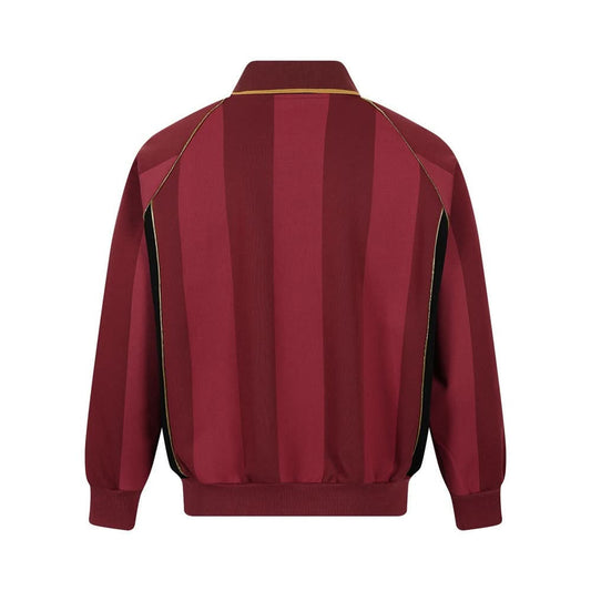 Shirt mit vertikalen Streifen und olivfarbenem Aufdruck