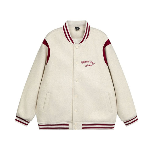 Color blocked baseball jacket
