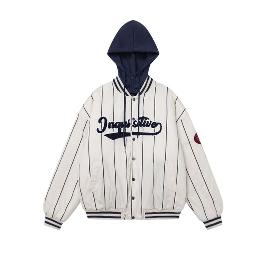 Gefälschte zweiteilige gespleißte Kapuzen-Baseball-Baumwolljacke