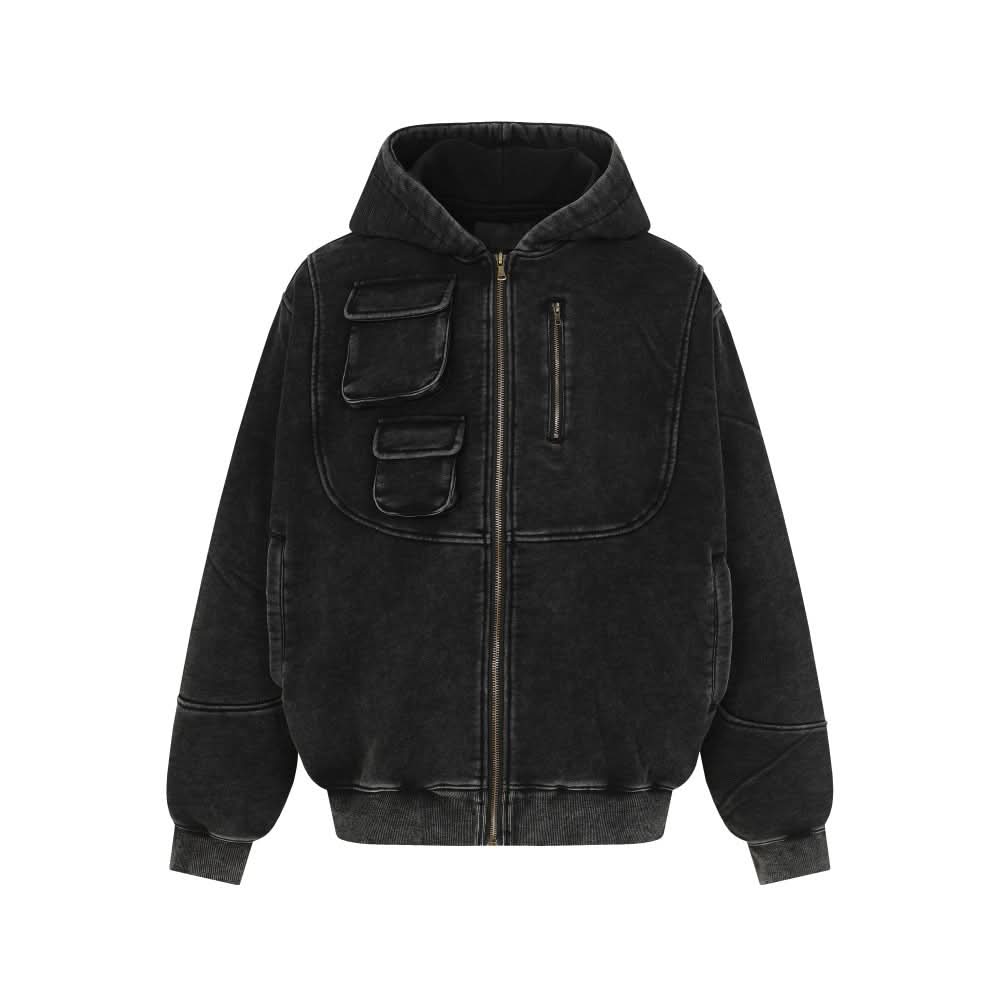 Make an old dirty hoodie with a hood